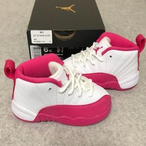 NIB Jordan Retro 12 toddler white & pink